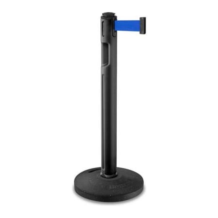 Lavi Industries Lavi Industries Tempest Retractable Belt Barrier, 38-1/4" Black Post, 12' Blue Belt 80-5000R/BK/BL